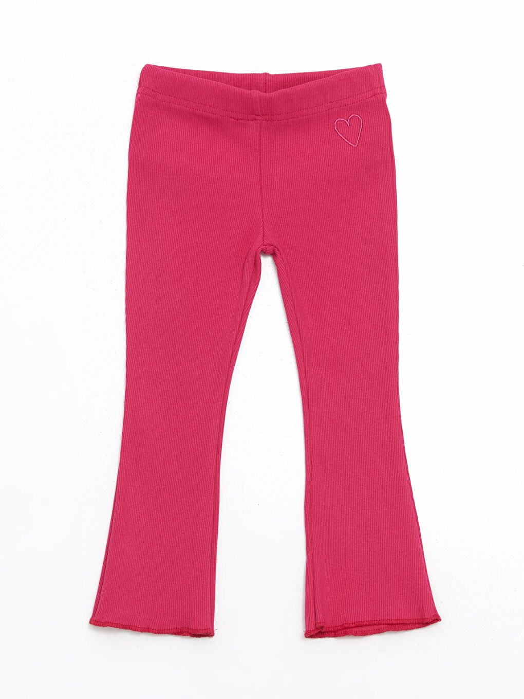 Fuşya Beli Lastikli Basic İspanyol Paça Kız Çocuk Tayt