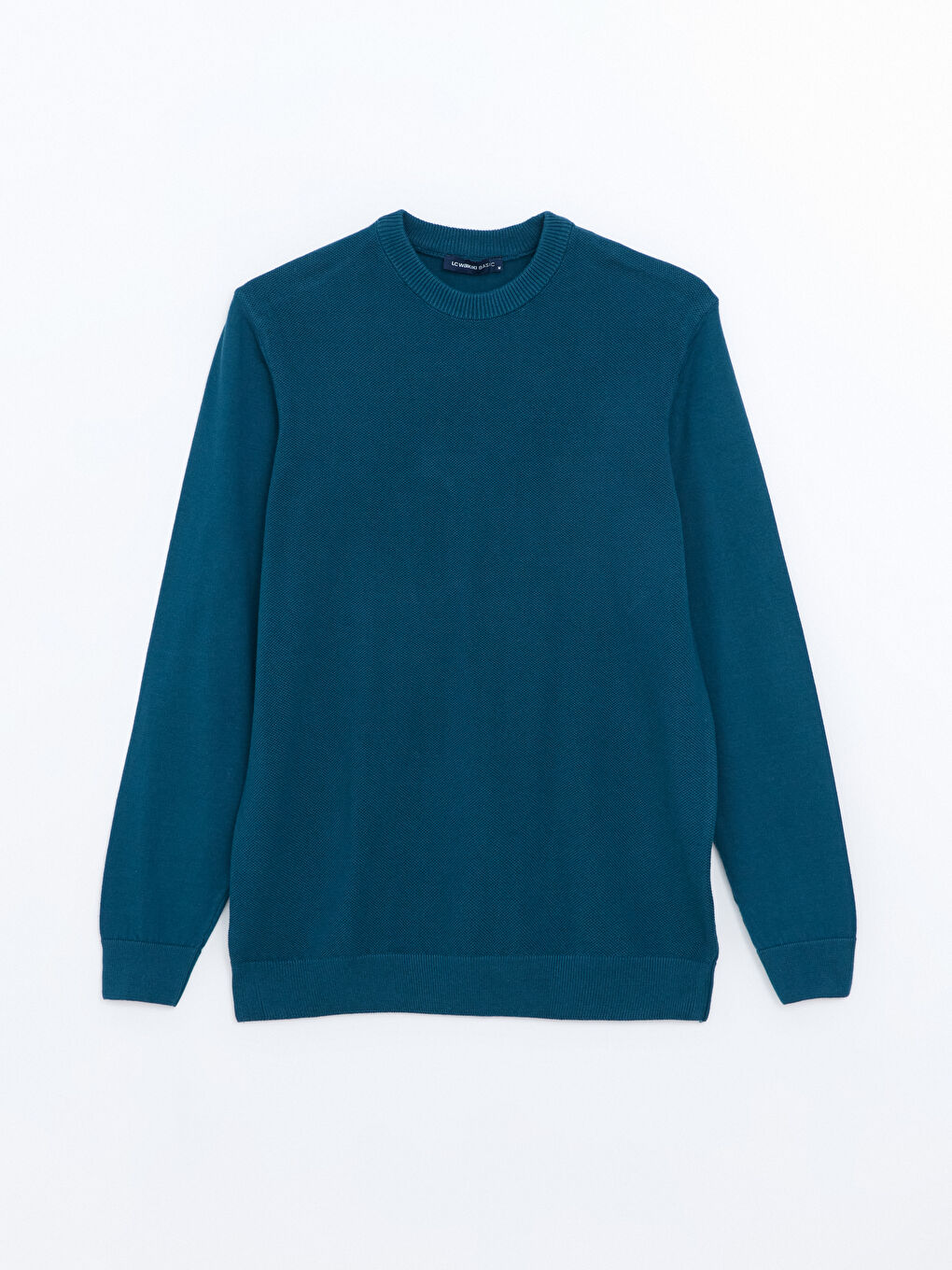 Crew Neck Long Sleeve Men's Tricot Sweater-4