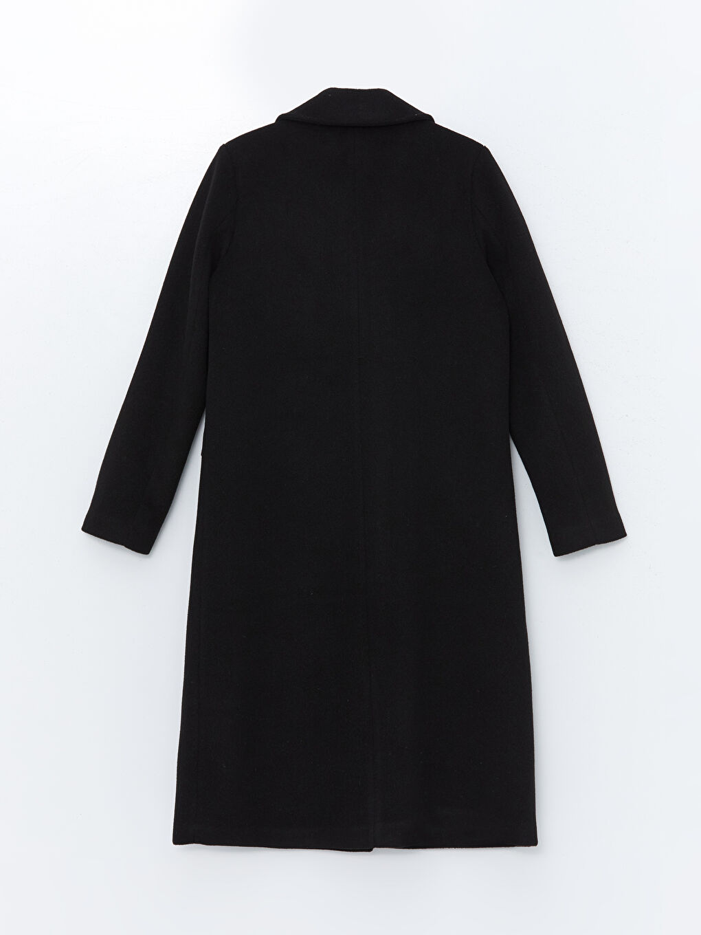 Siyah Ceket Yaka Kadın Kaşe Kaban-10