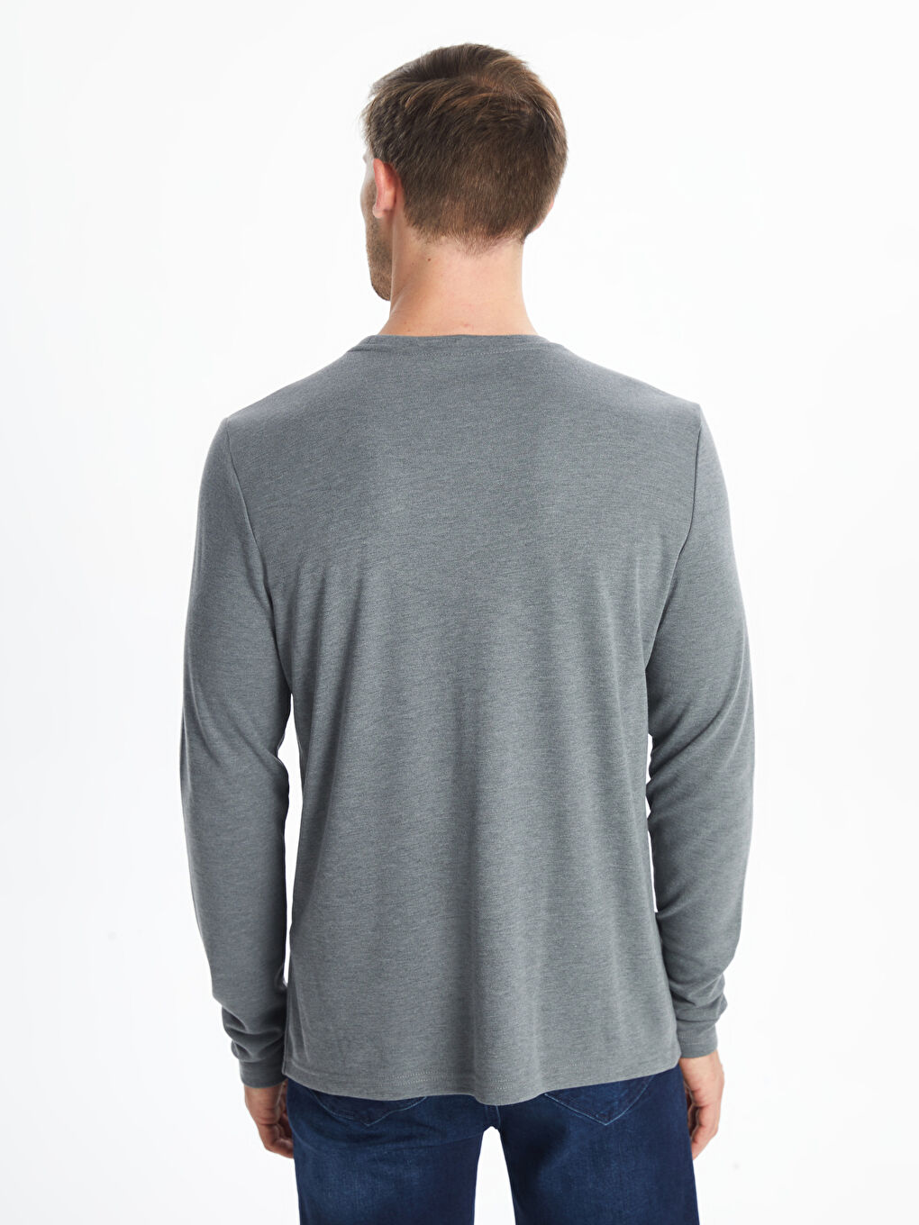 Crew Neck Long Sleeve Men's Sweatshirt-3