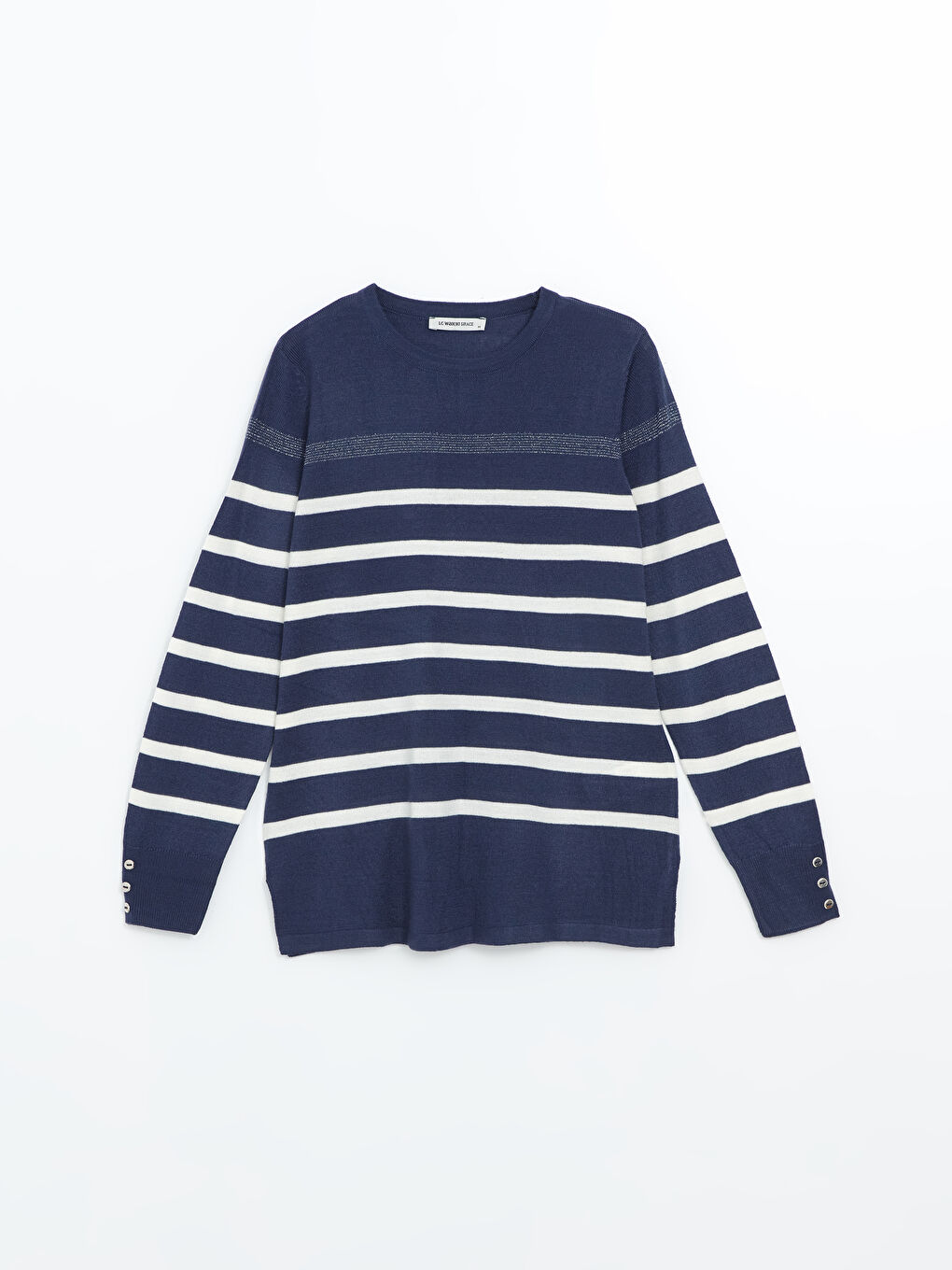 Crew Neck Striped Women's Knitwear Sweater-9