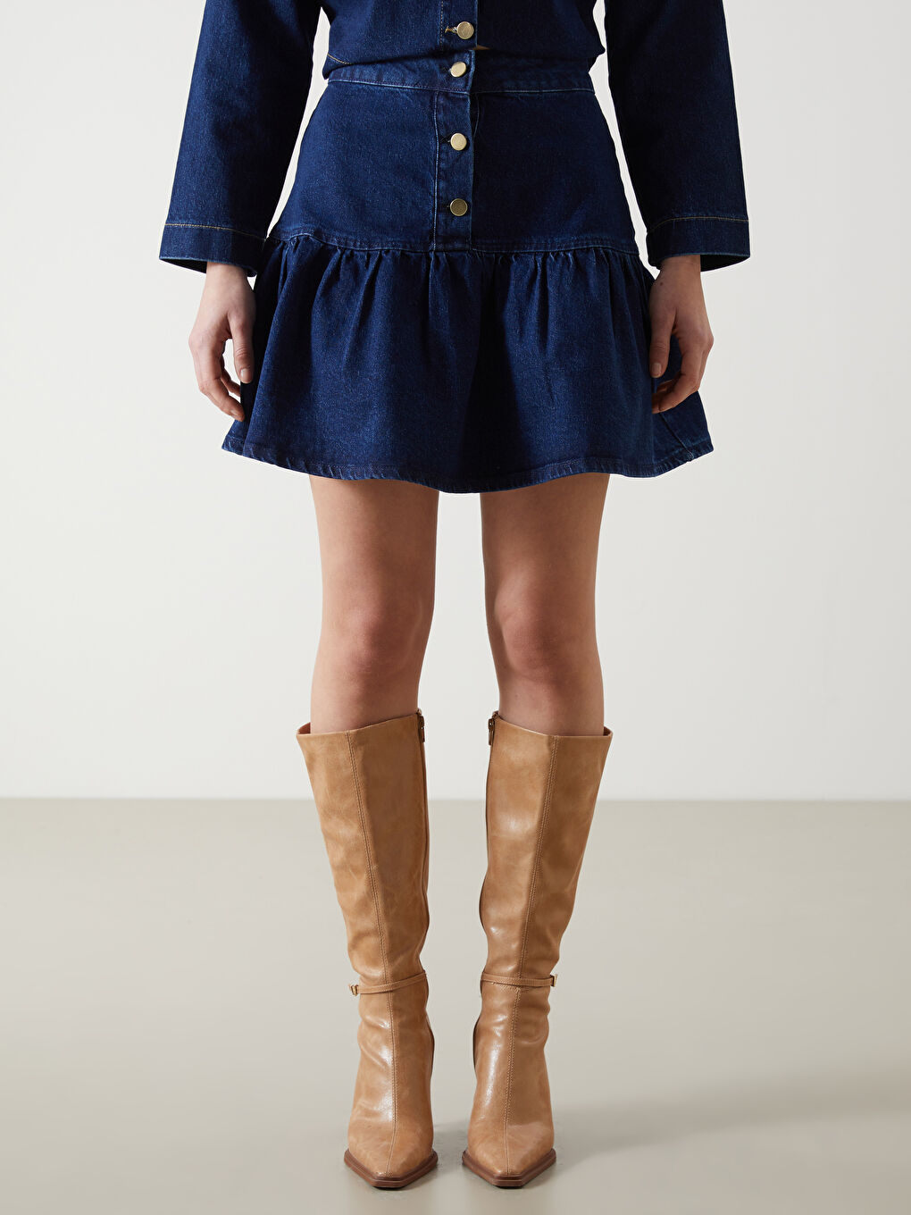 Regular Fit Women's Denim Skirt -W4M483Z8-YFY