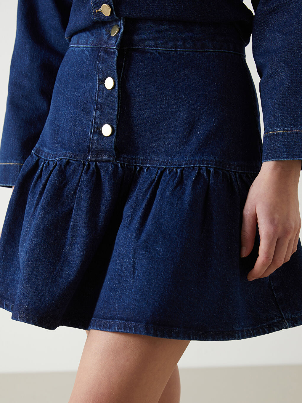 Regular Fit Women's Denim Skirt -W4M483Z8-YFY