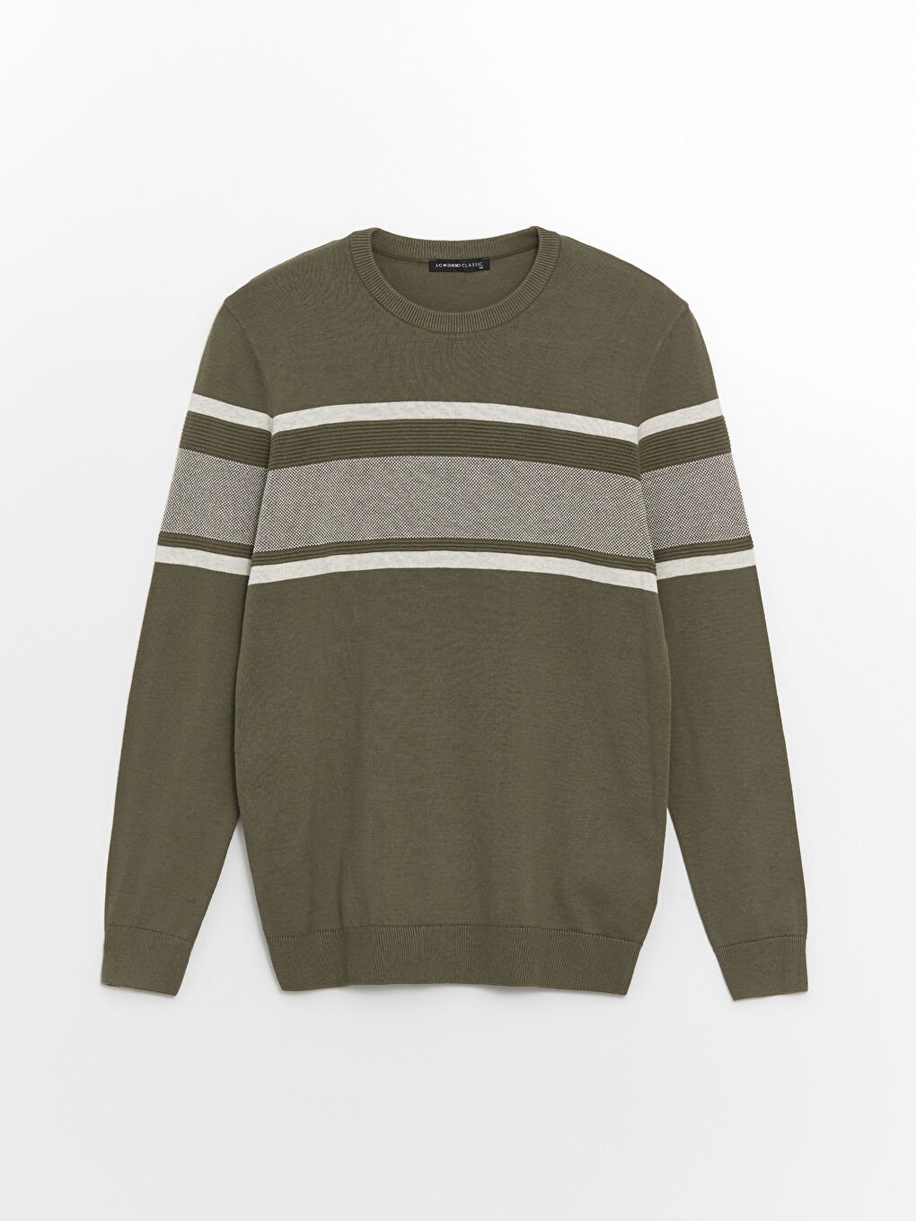 Crew Neck Long Sleeve Men's Tricot Sweater-5