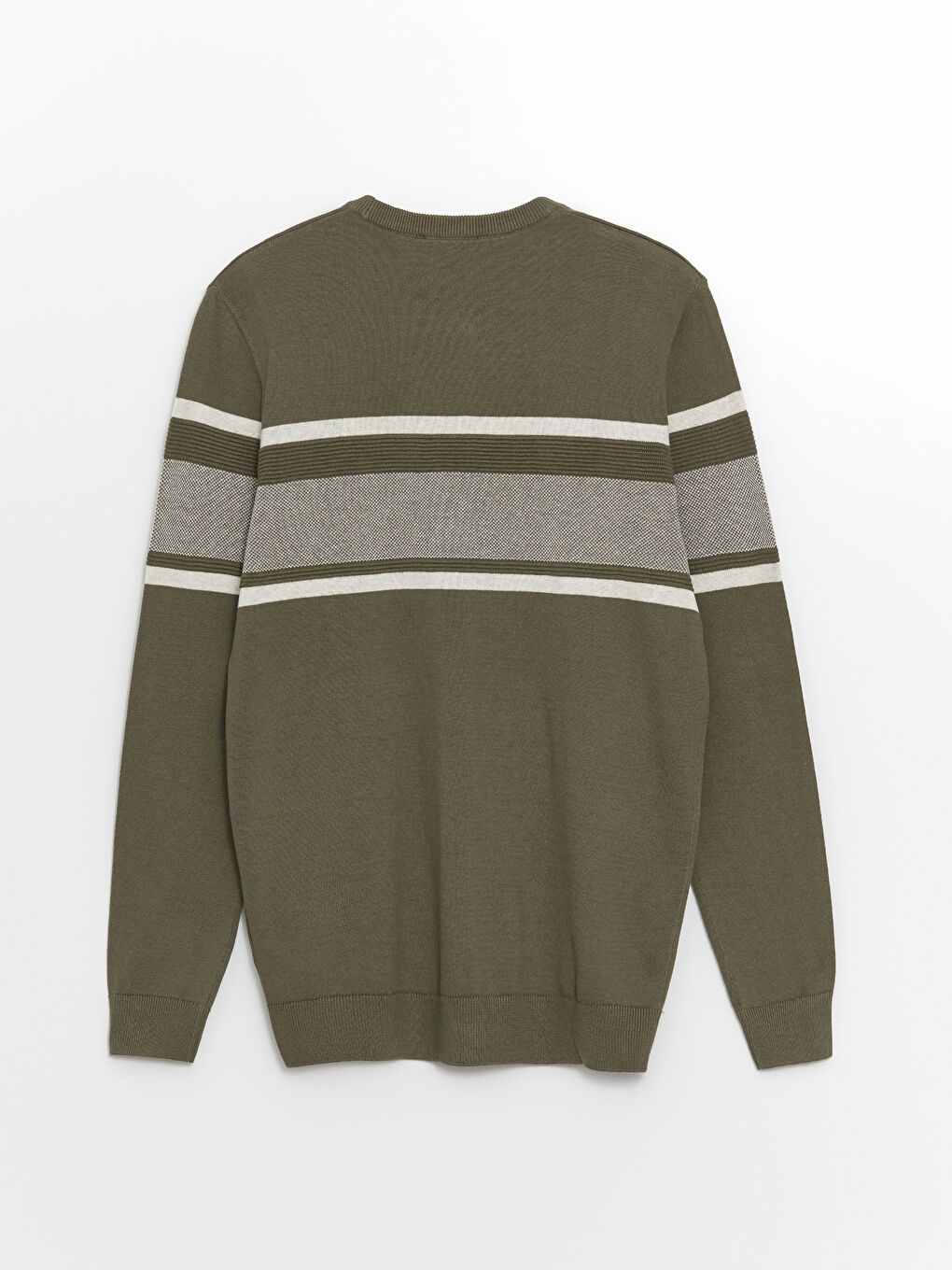 Crew Neck Long Sleeve Men's Tricot Sweater-6