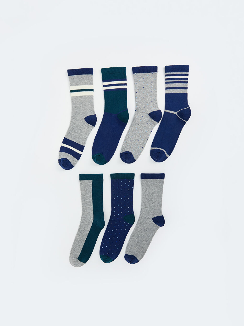 LCW Kids Striped Boys' Ankle Socks 7 Pack -W5AV17Z4-K00
