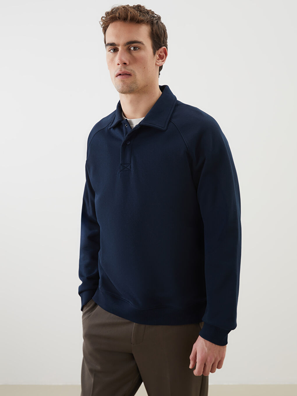 LCW Vision Polo Neck Long Sleeve Men's Sweatshirt -W4M512Z8-RFH