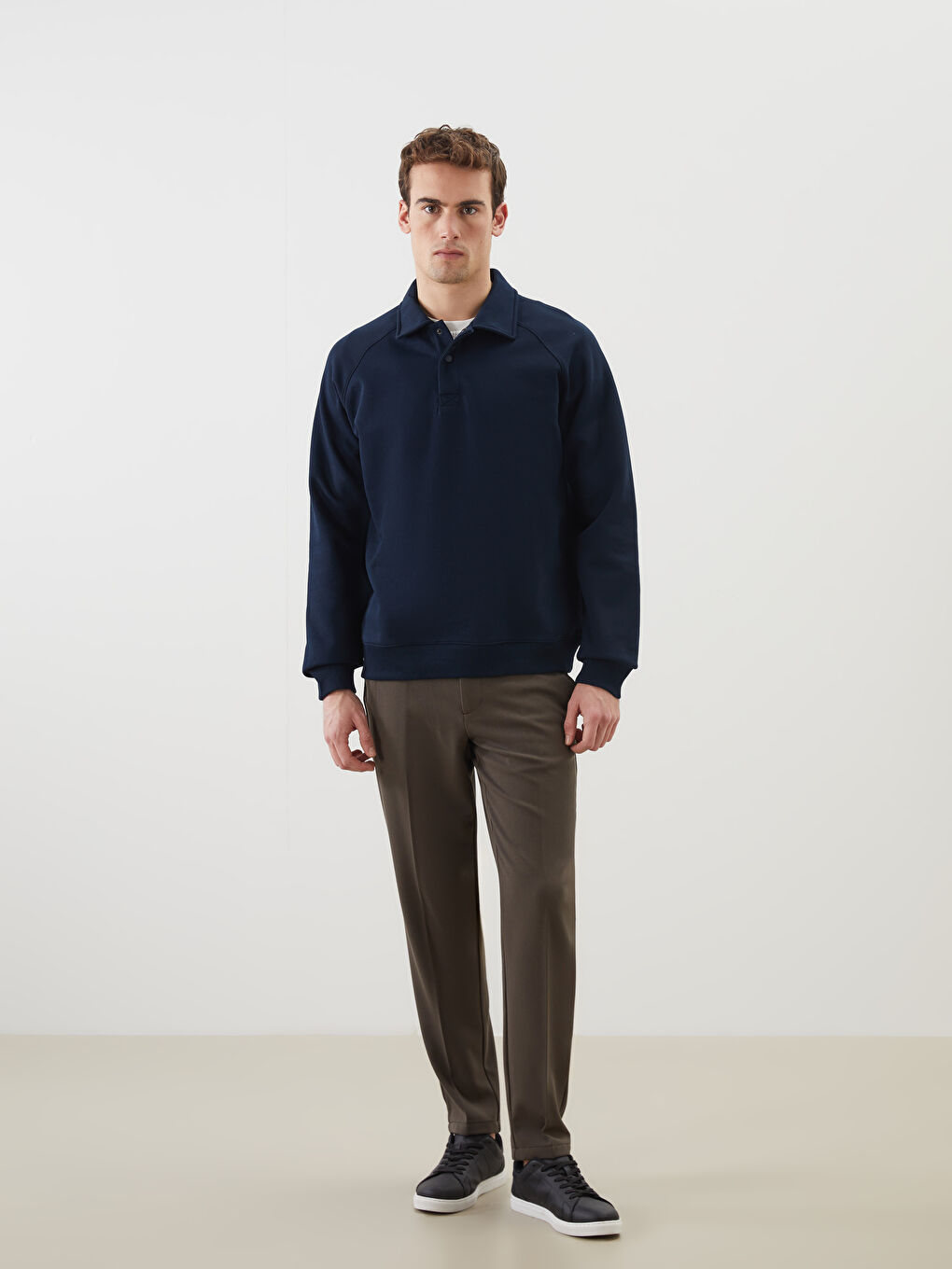 LCW Vision Polo Neck Long Sleeve Men's Sweatshirt -W4M512Z8-RFH