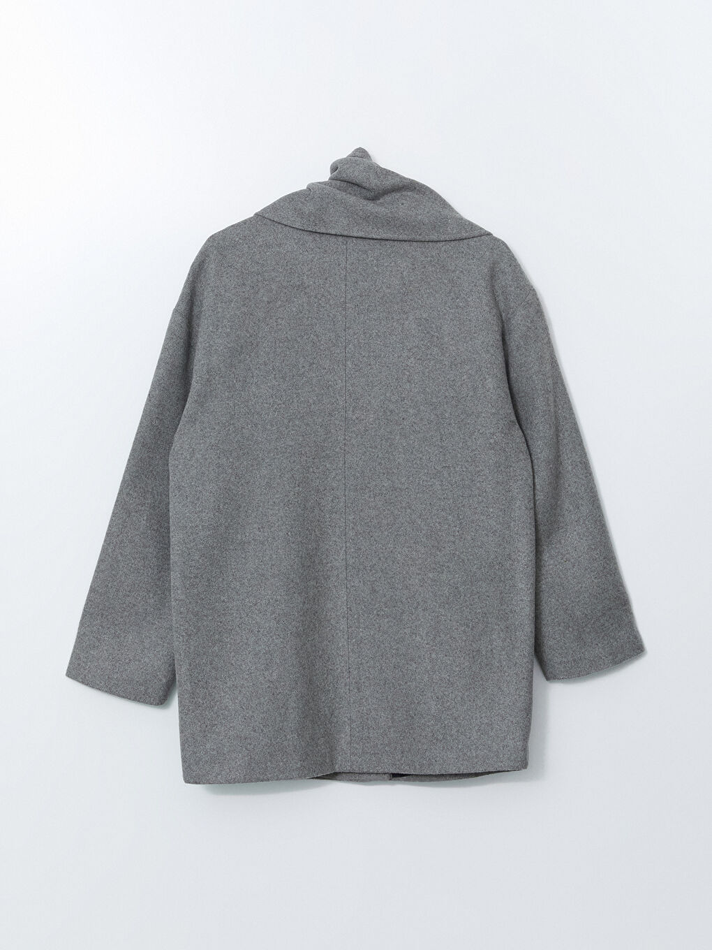 V-Neck Scarf Detail Women’S Wool Coat -W4M525Z8-CY9