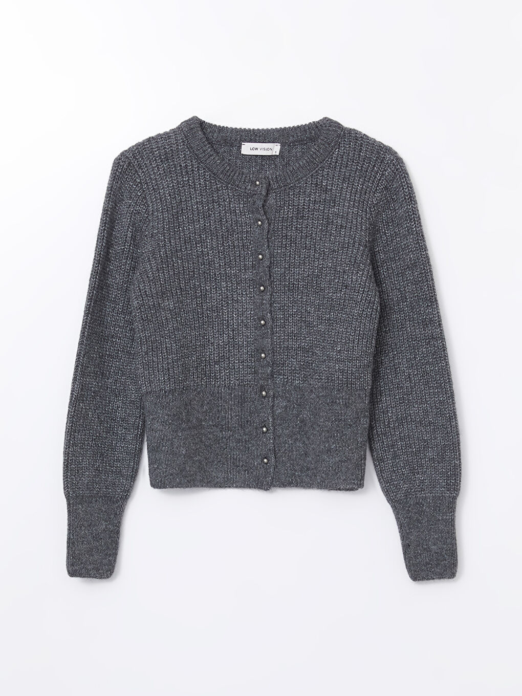 LCW Vision Crew Neck Women's Knitwear Cardigan -W4M542Z8-EEZ