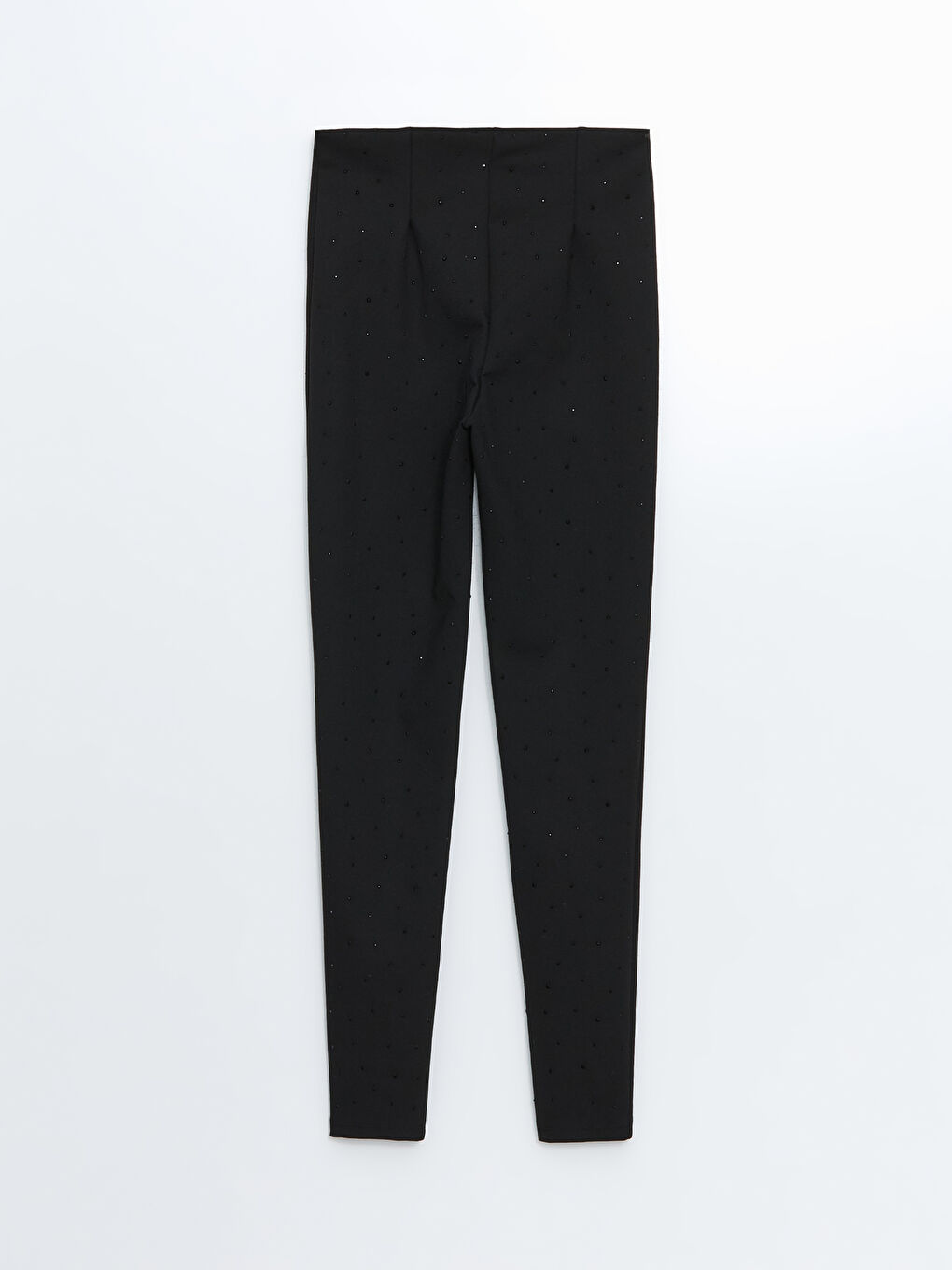 Siyah Beli Lastikli Taşlı Kadın Tayt-5