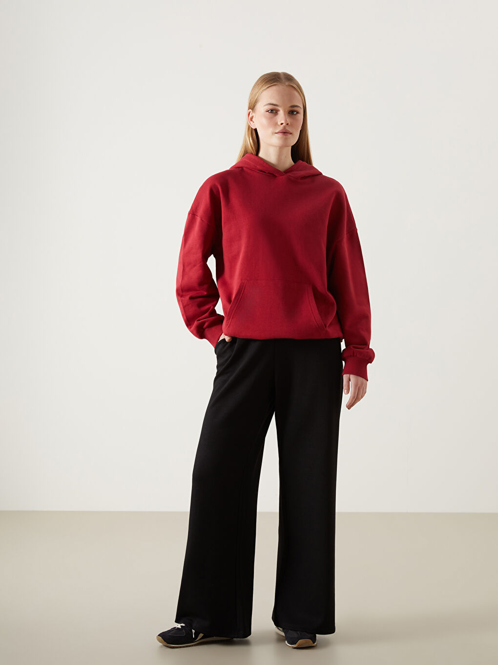 Siyah Beli Lastikli Kadın Eşofman Altı