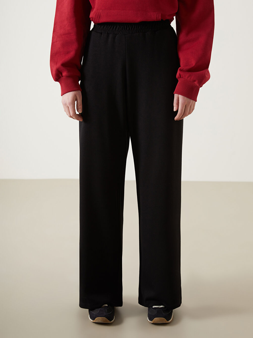 Siyah Beli Lastikli Kadın Eşofman Altı-1