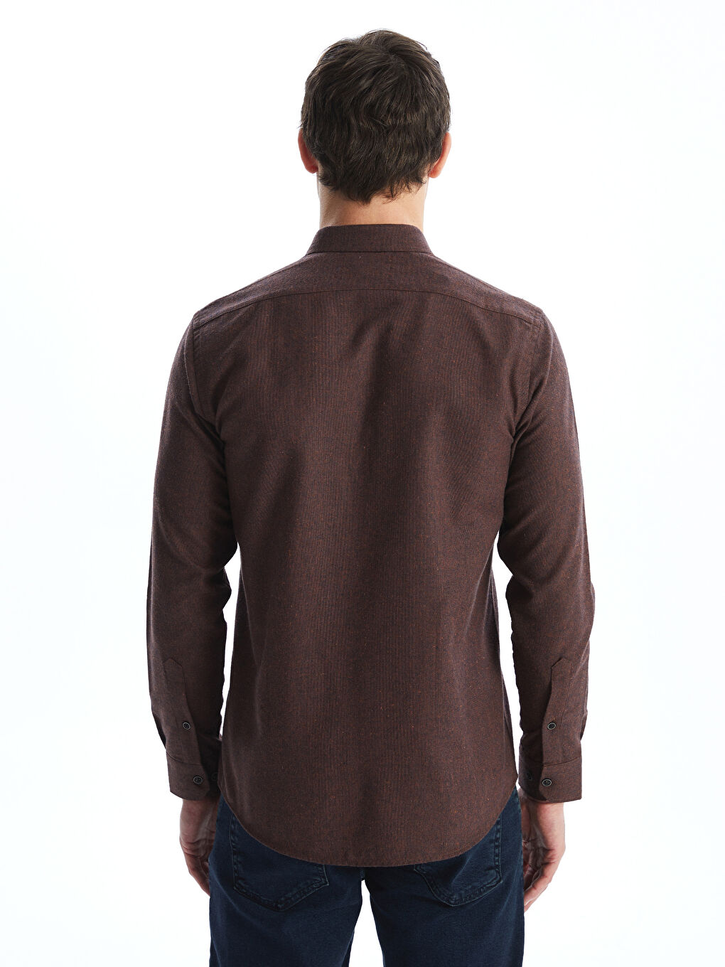 Bordo Regular Fit Uzun Kollu Gabardin Erkek Gömlek-3