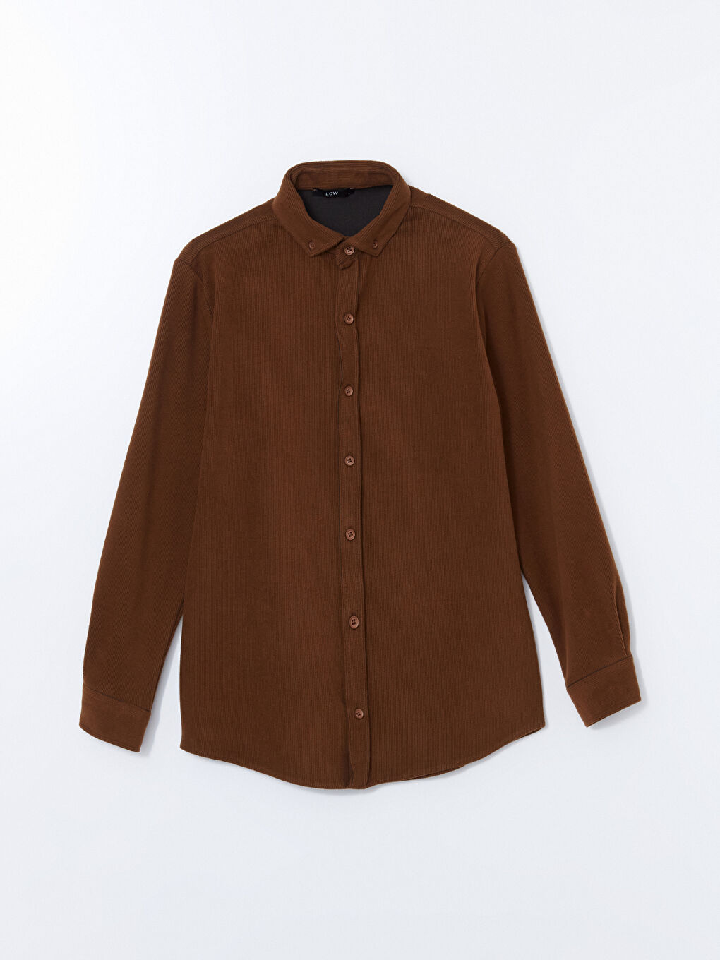 Kahverengi Regular Fit Uzun Kollu Gabardin Erkek Gömlek-4