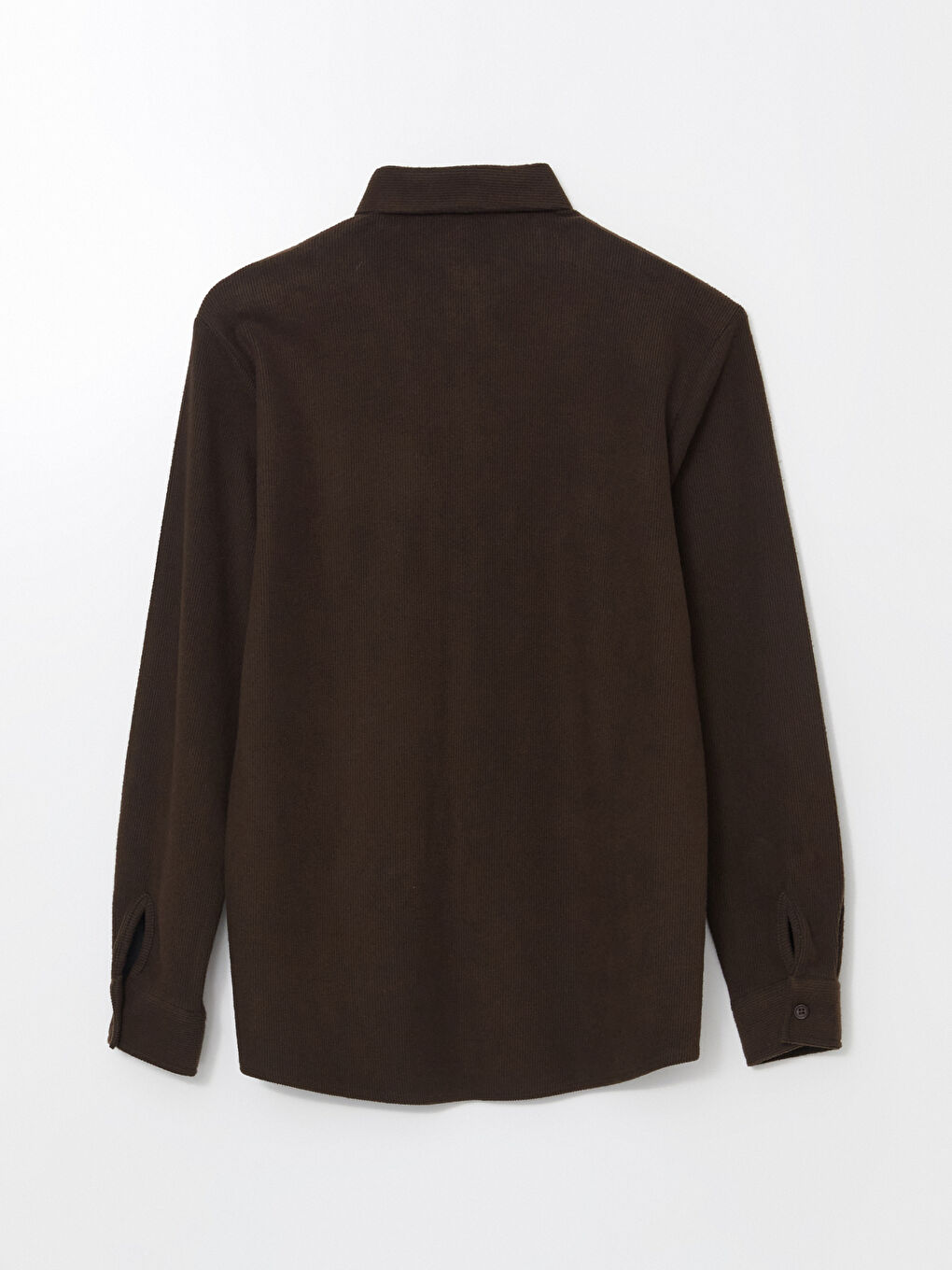 Kahverengi Regular Fit Uzun Kollu Gabardin Erkek Gömlek-5