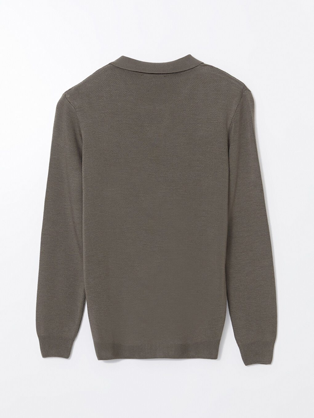 Polo Neck Long Sleeve Men's Tricot Sweater -W4M588Z8-R1D