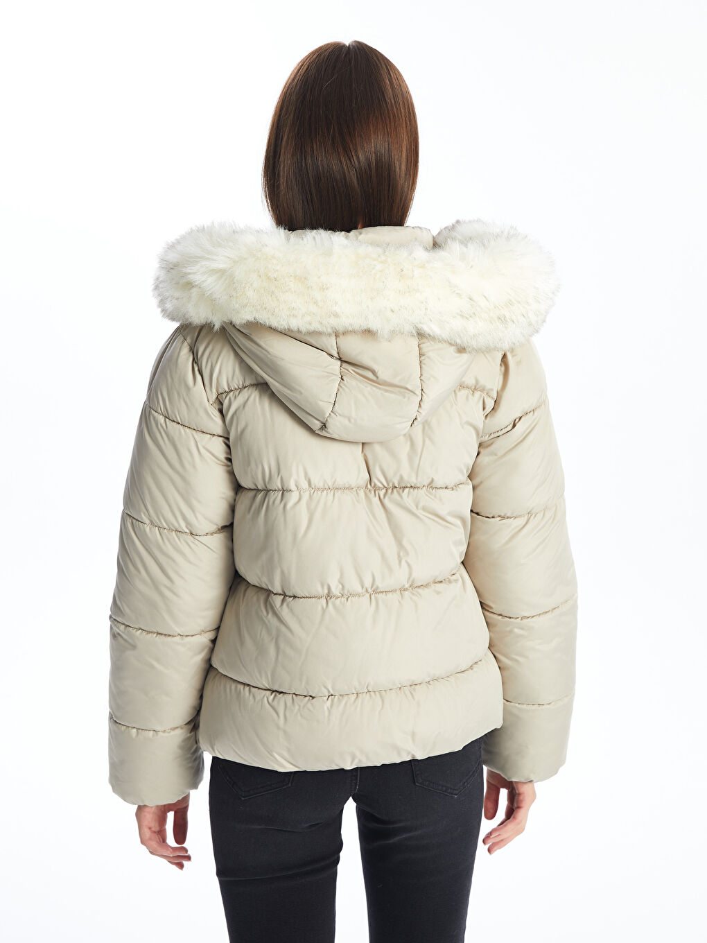LCW Vision Women's Hooded Plain Puffer Coat -W5BD79Z8-FES