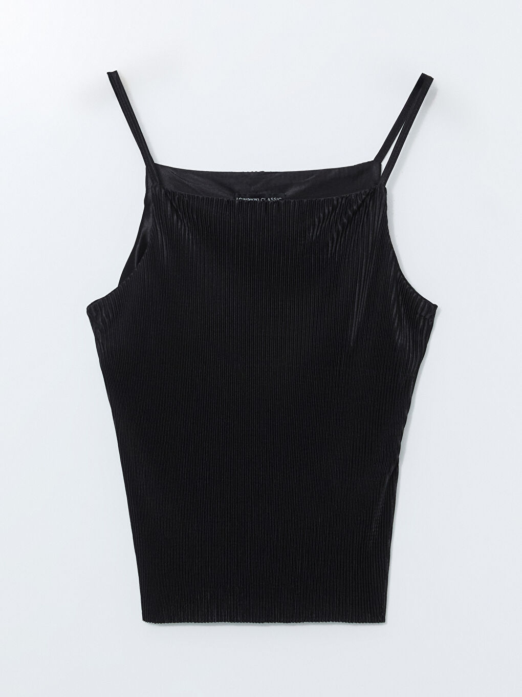 بلوزة لامعة بحمّالات بياقة مربعة للسيدات-4