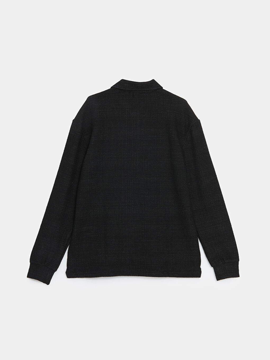 XSIDE Siyah Polo Yaka Uzun Kollu Erkek Sweatshirt - 5