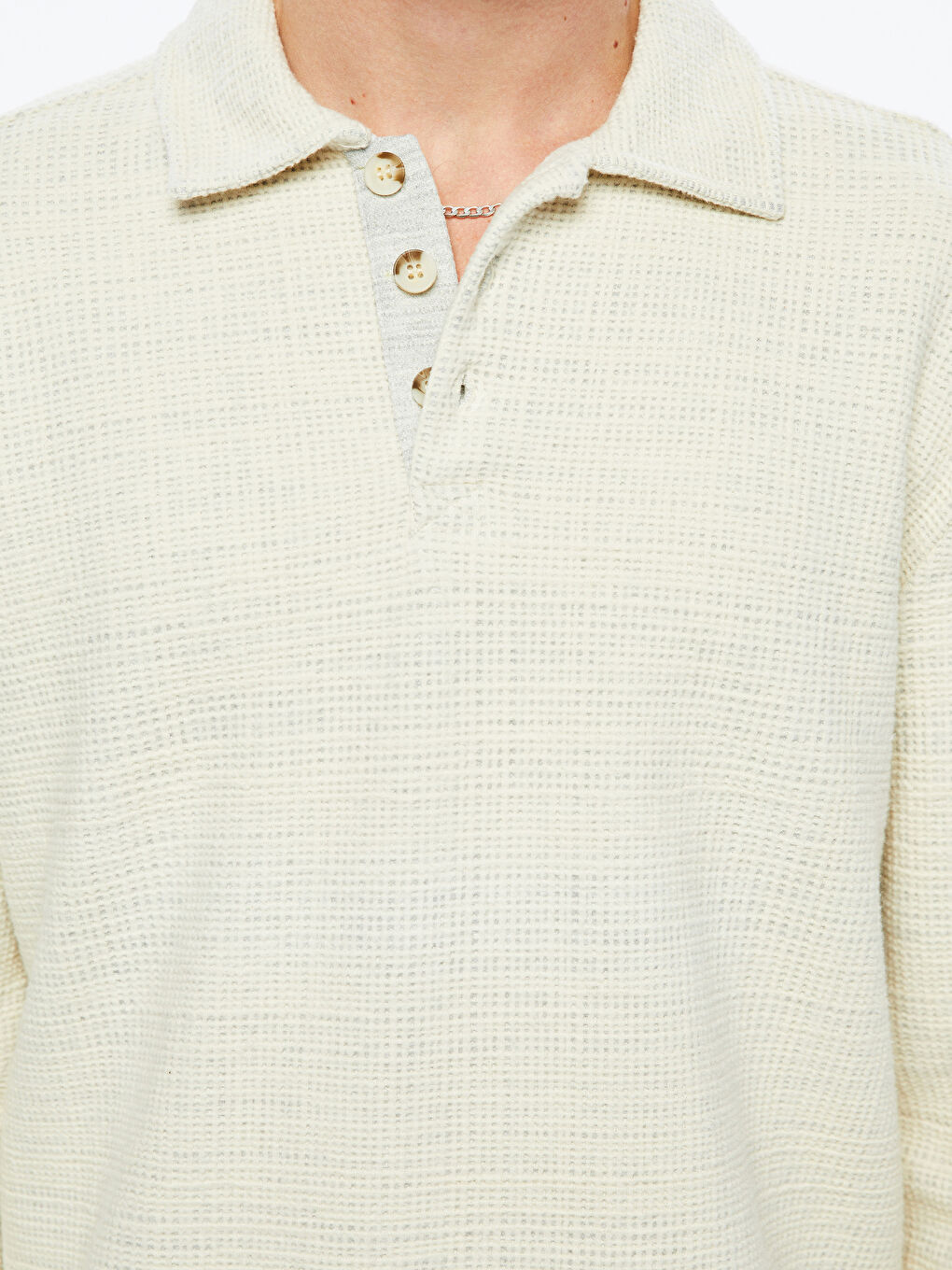 XSIDE Gri Polo Yaka Uzun Kollu Erkek Sweatshirt - 2