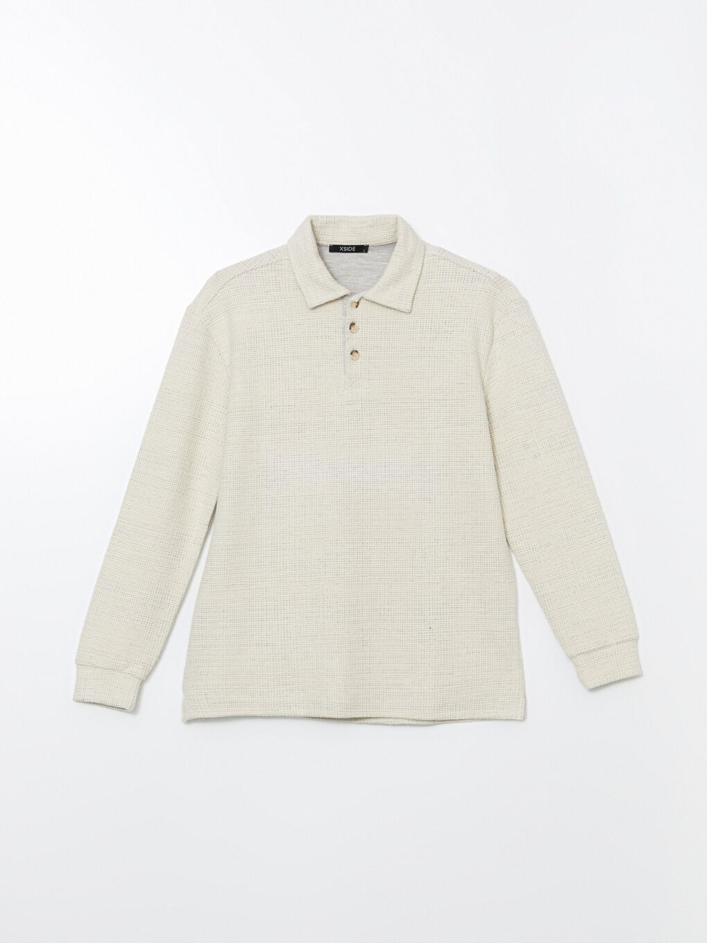 XSIDE Gri Polo Yaka Uzun Kollu Erkek Sweatshirt - 4