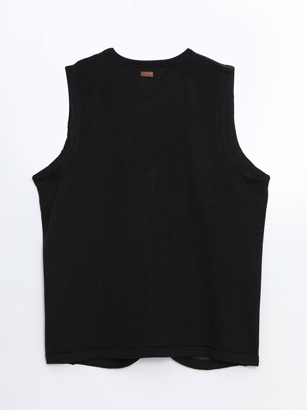 Siyah Standart Kalıp V Yaka Erkek Triko Yelek-5