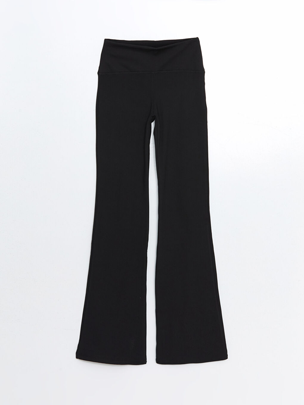 Siyah Beli Lastikli İspanyol Paça Kadın Tayt Pantolon-4