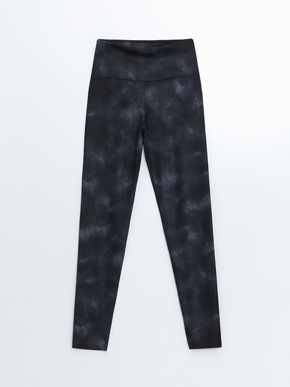 Siyah Beli Lastikli Batik Desenli Kadın Spor Tayt-4