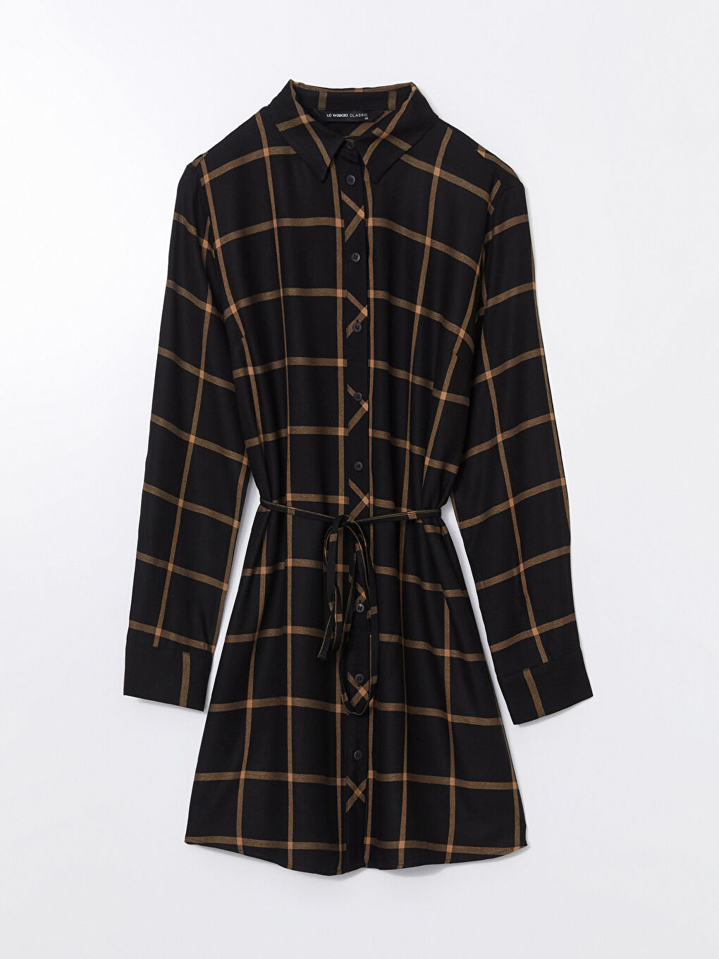 Siyah Ekose Kadın Gömlek Tunik-4