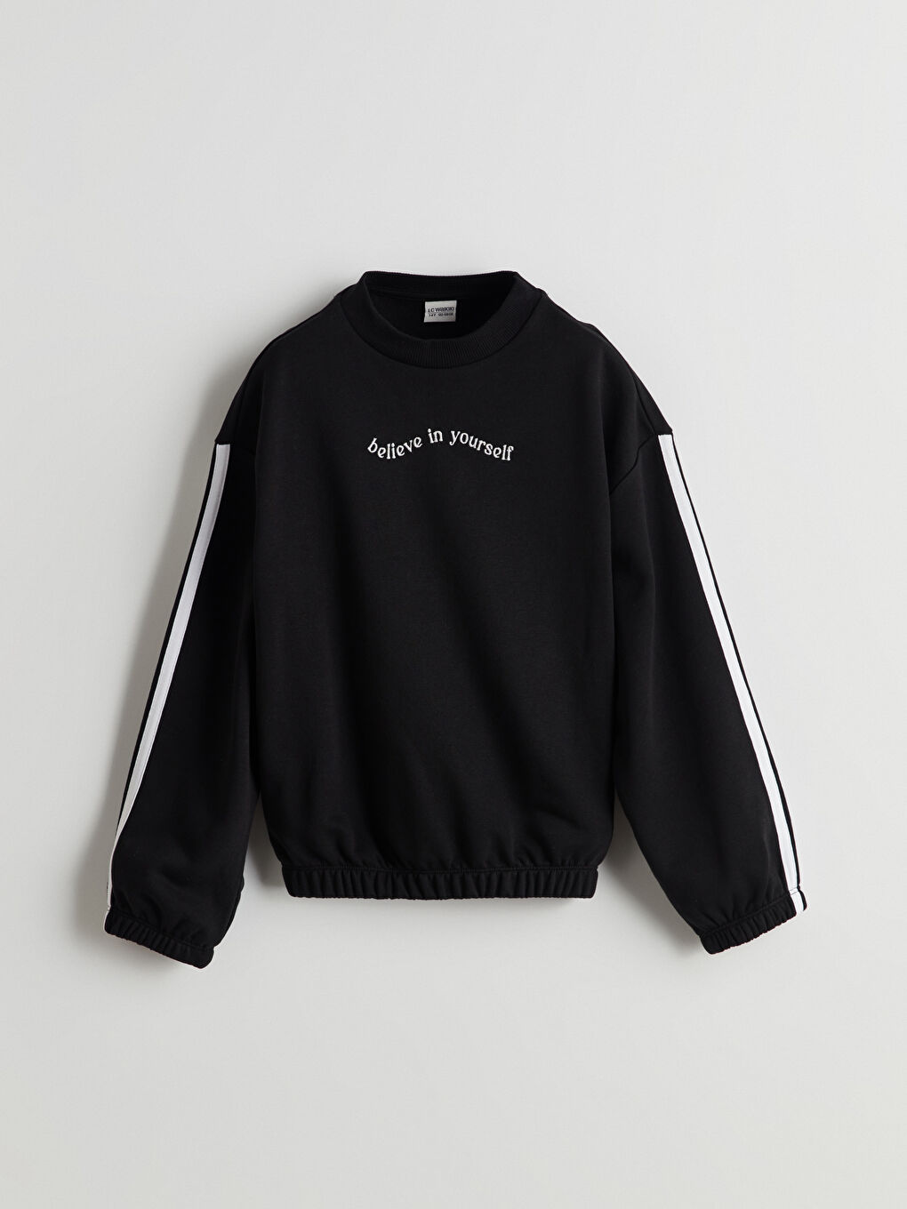 Siyah Bisiklet Yaka Kız Çocuk Sweatshirt