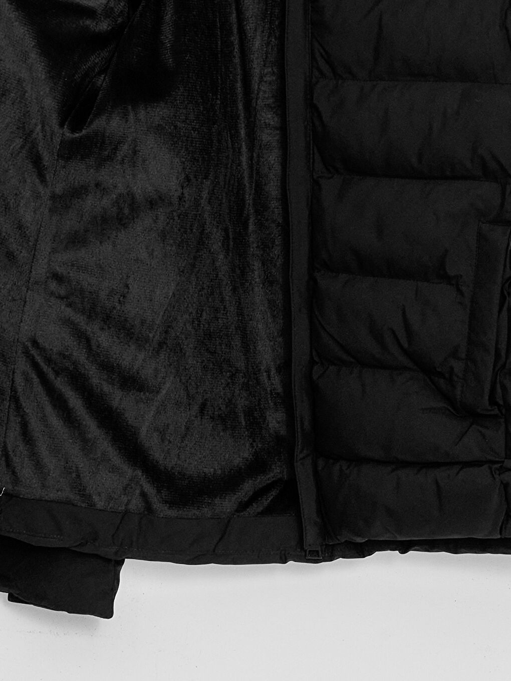 Siyah Standart Kalıp Dik Yaka Erkek Şişme Mont-6