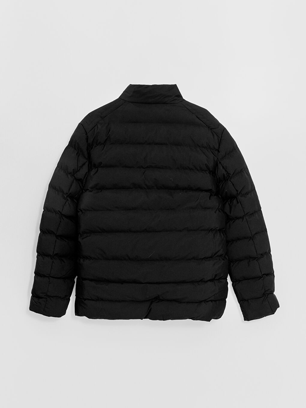 Siyah Standart Kalıp Dik Yaka Erkek Şişme Mont-7