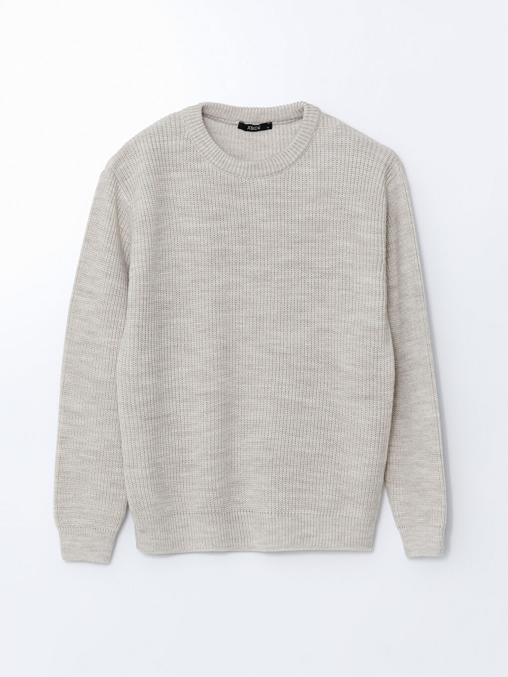 Crew Neck Long Sleeve Men's Tricot Sweater -W4M639Z8-D4N