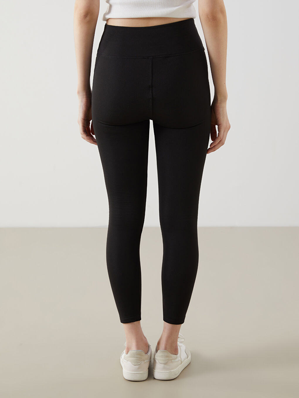 Siyah Beli Lastikli Kadın Tayt-3