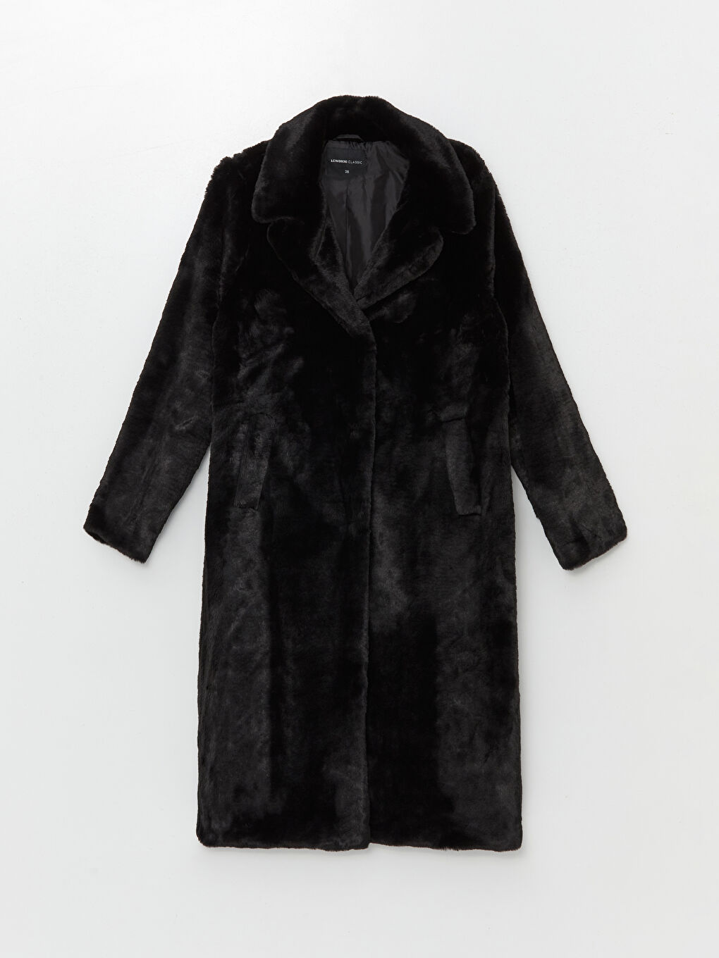 Siyah Ceket Yaka Kadın Kürk Kaban-5