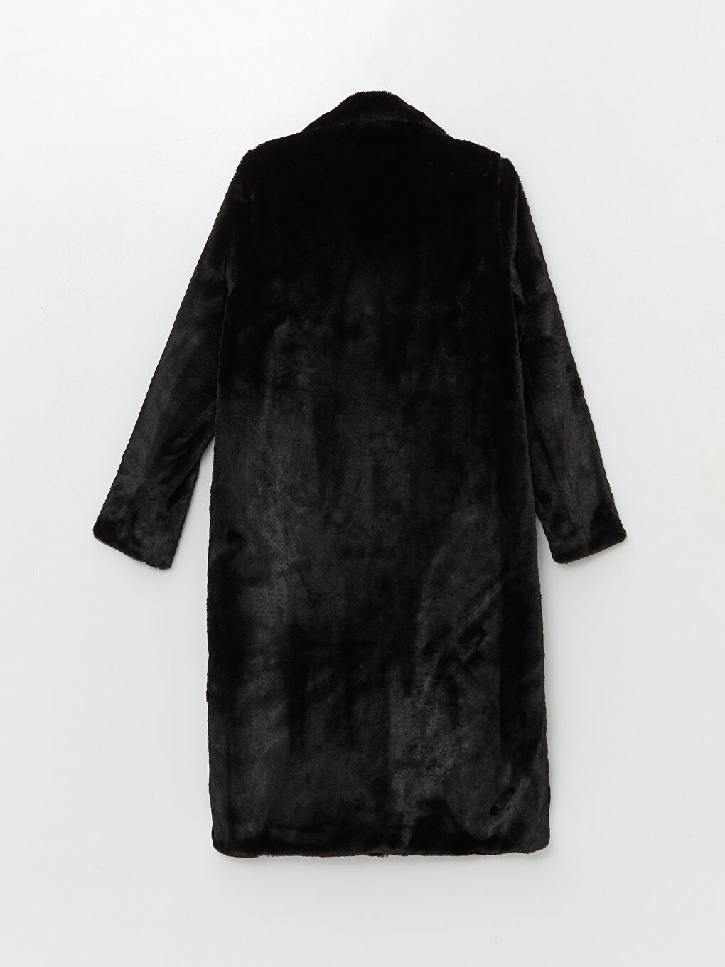 Siyah Ceket Yaka Kadın Kürk Kaban-6