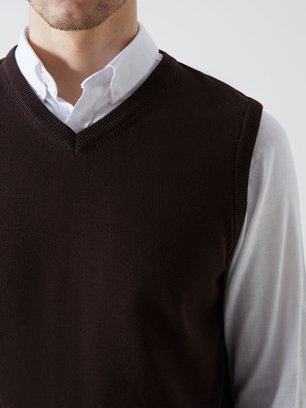 Standard Fit V Neck Men's Knitwear Sweater Vest-2