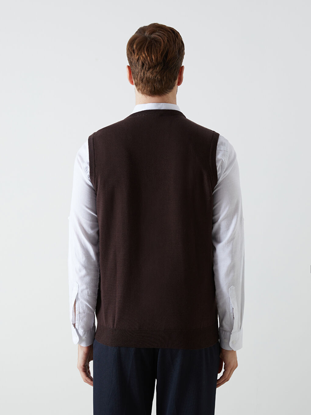 Standard Fit V Neck Men's Knitwear Sweater Vest-3