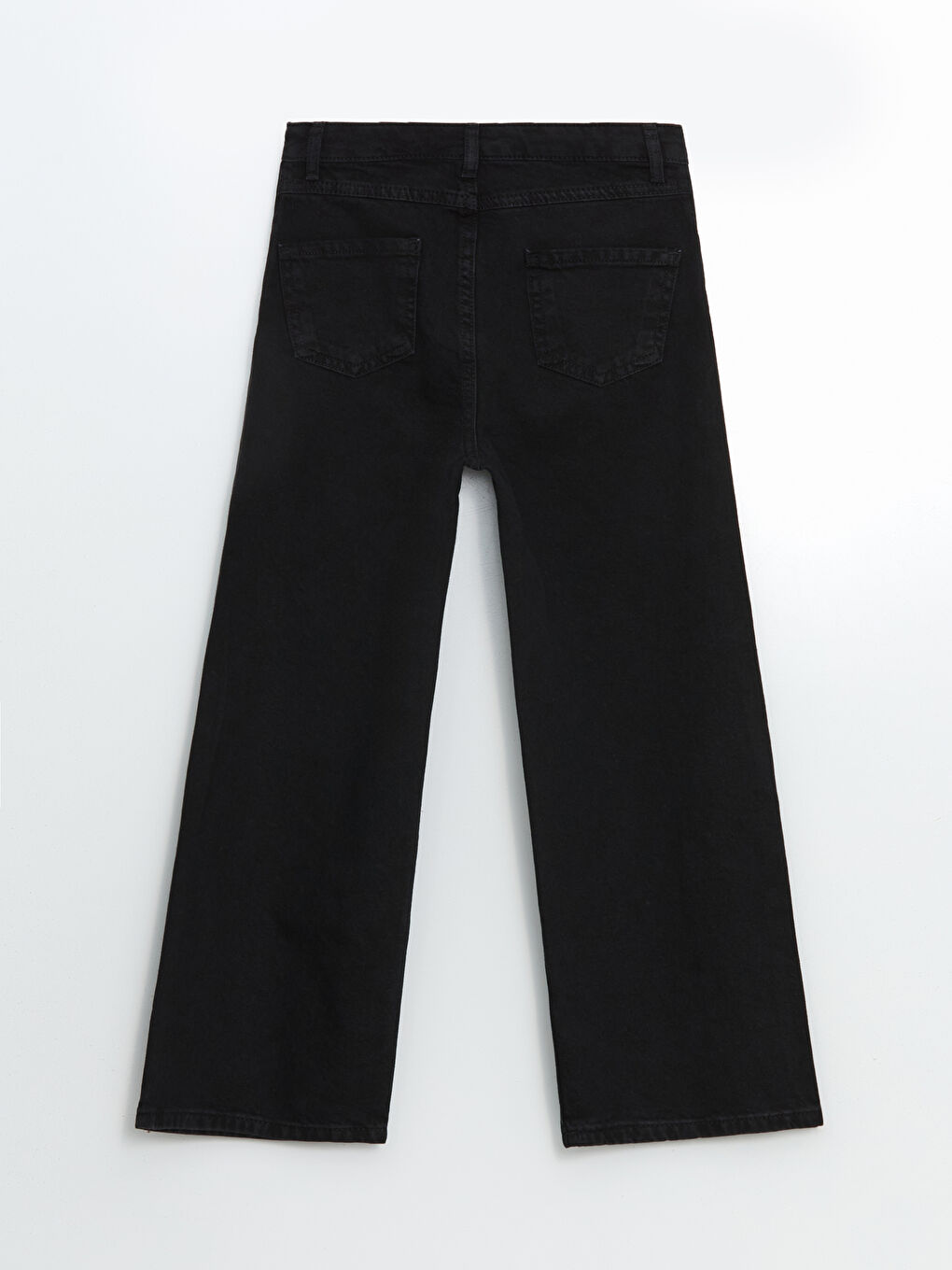 Siyah Wideleg Taşlı Kız Çocuk Jean Pantolon-2
