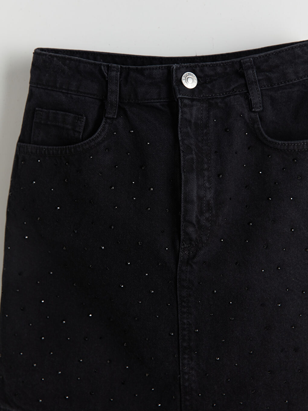 Siyah Taşlı Kız Çocuk Jean Etek-2