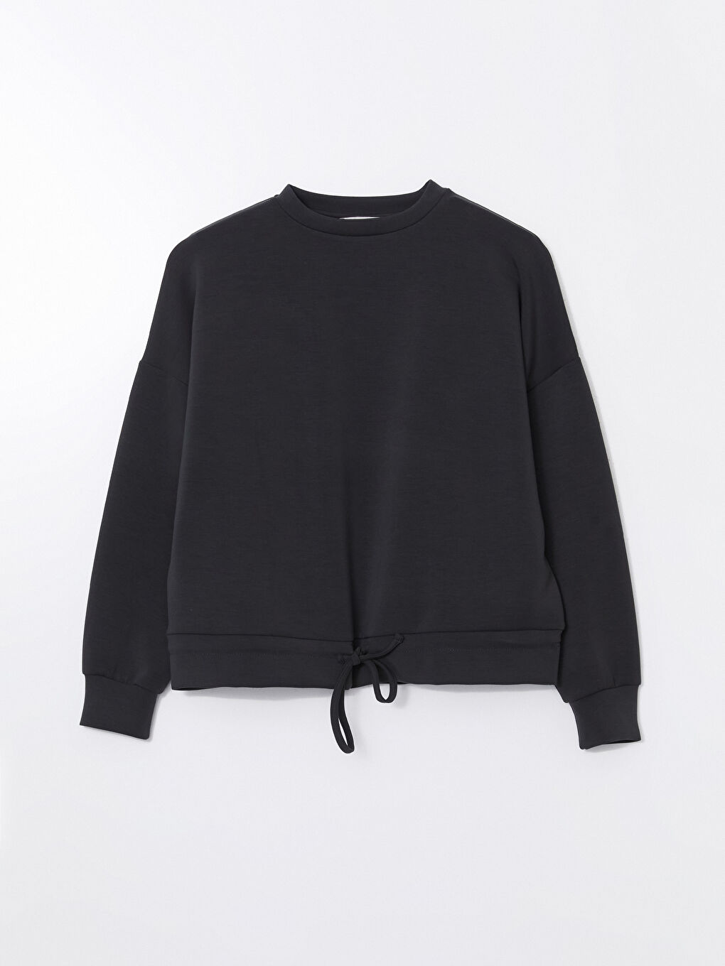 Antrasit Bisiklet Yaka Kadın Sweatshirt-4