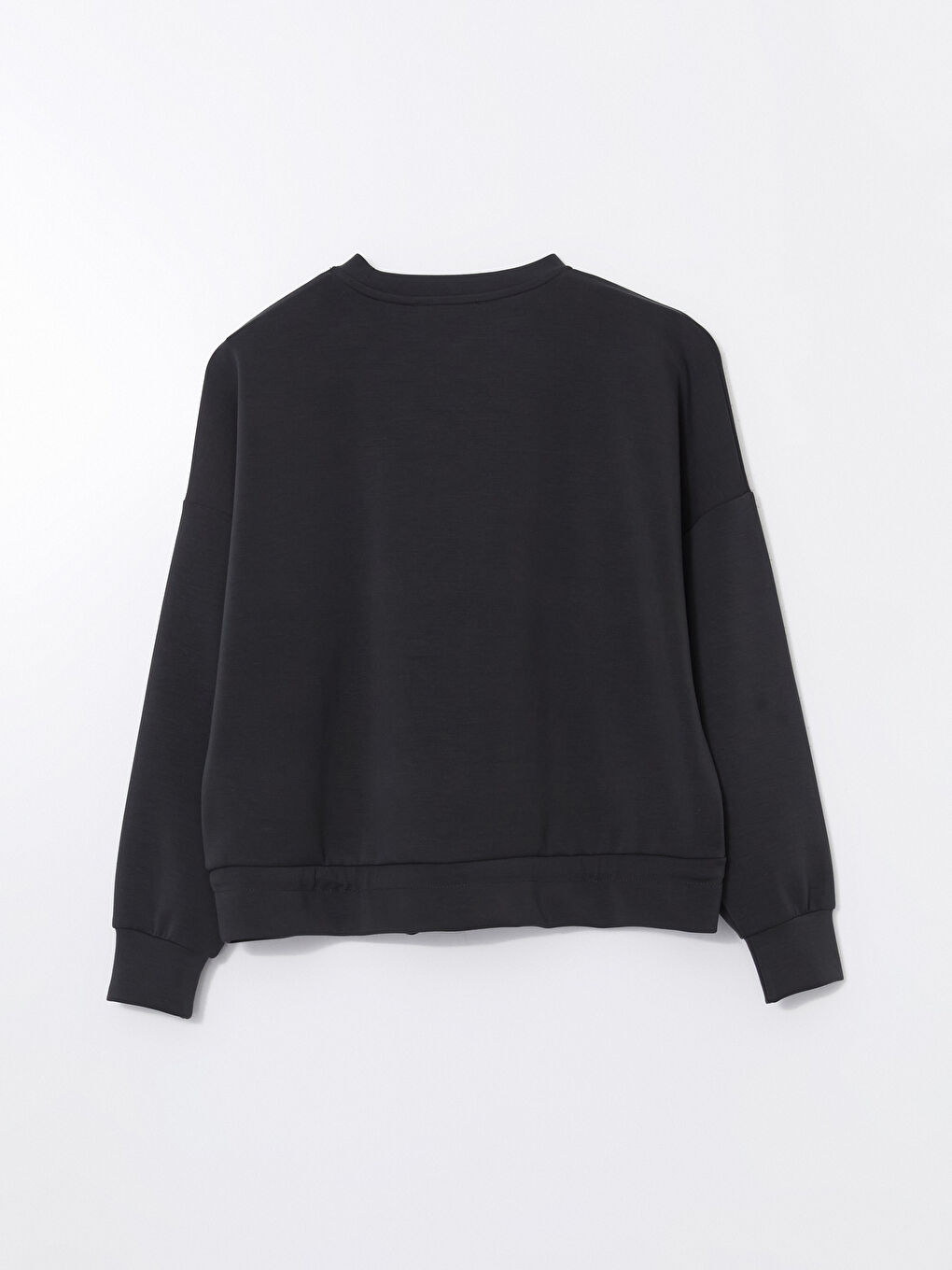 Antrasit Bisiklet Yaka Kadın Sweatshirt-5