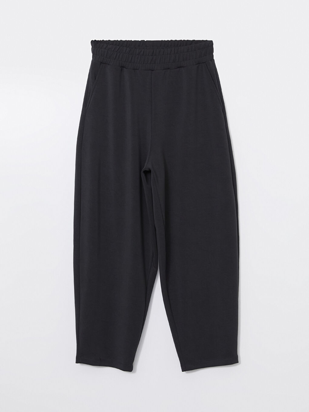 Antrasit Beli Lastikli Kadın Eşofman Altı-4