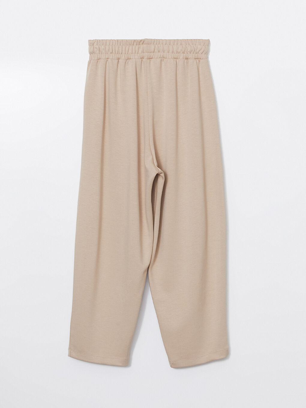 Ekru Beli Lastikli Kadın Eşofman Altı-5