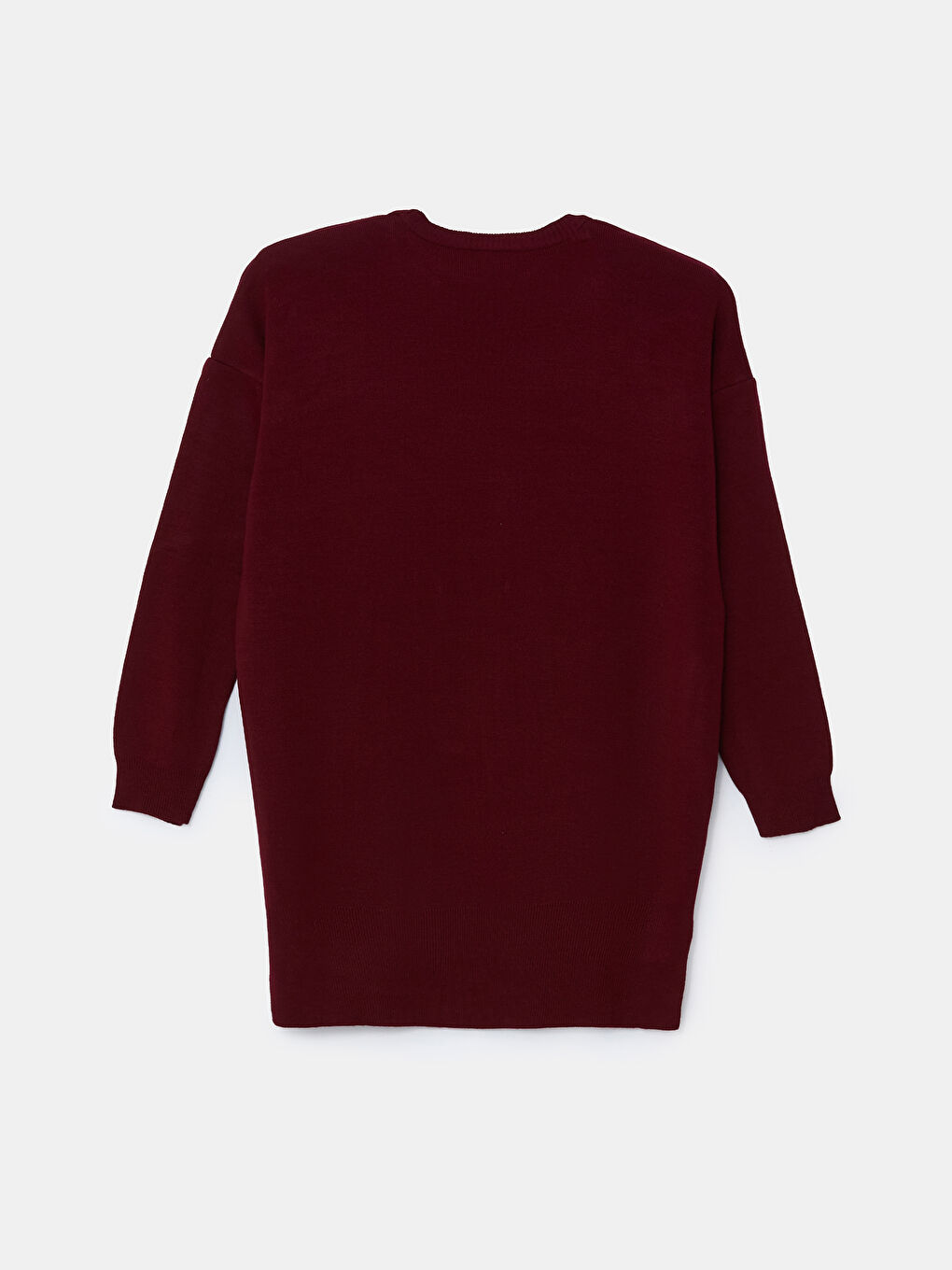 Bordo Ayı Teddy Nakışlı Oversize Kadın Triko Tunik-5