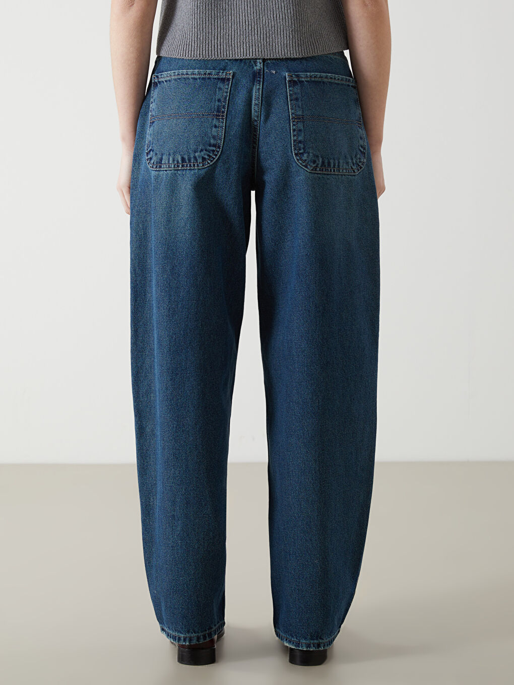 XSIDE High Waist Baggy Fit Women's Jeans -W4M740Z8-HXY