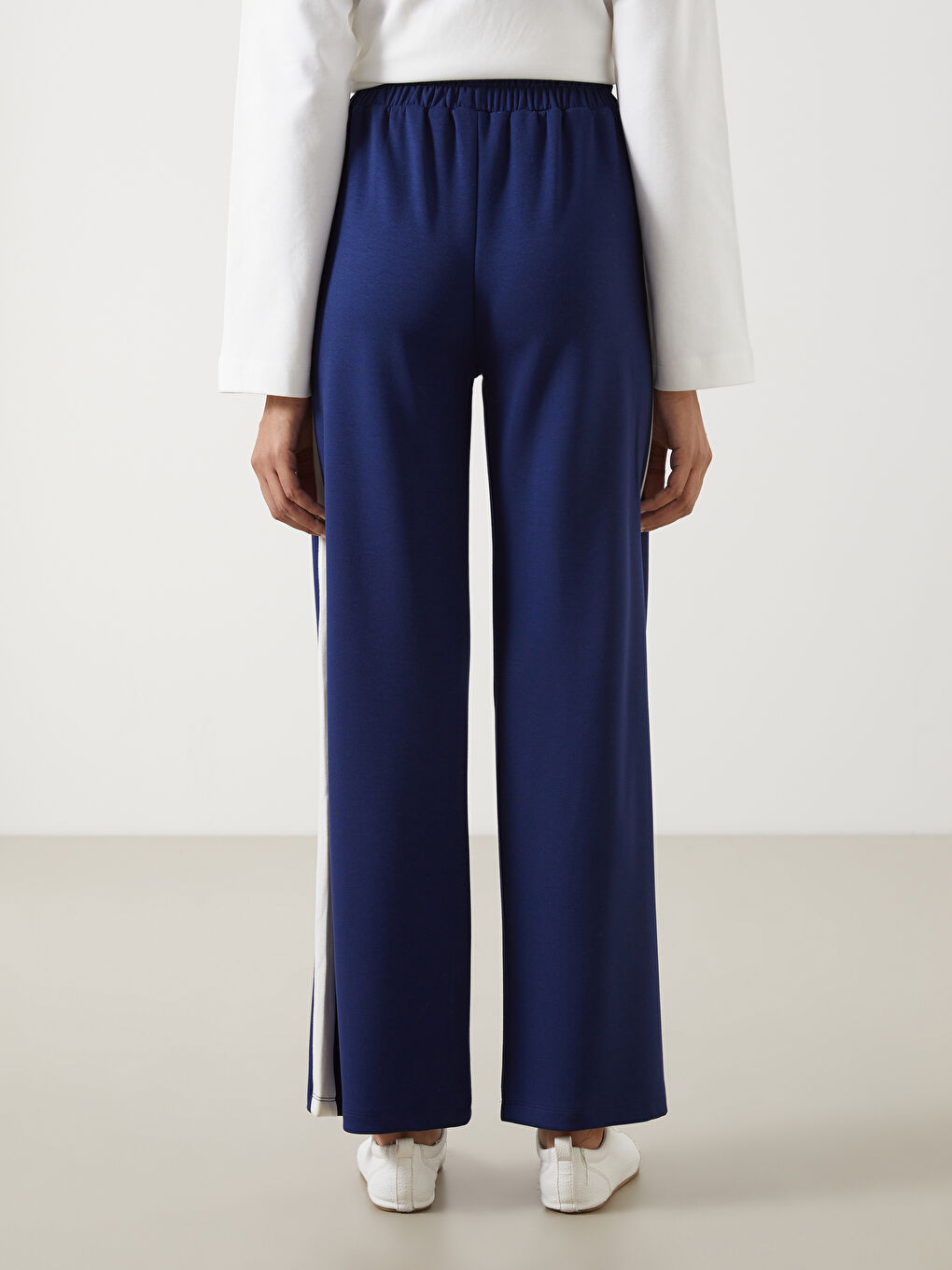 Lacivert Beli Lastikli Kadın Eşofman Altı-3