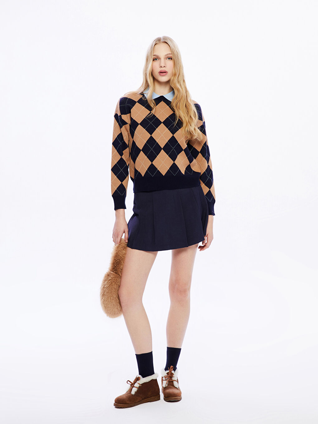 XSIDE Crew Neck Rhinestone Embellished Women's Knit Sweater -W4M753Z8-ZEL
