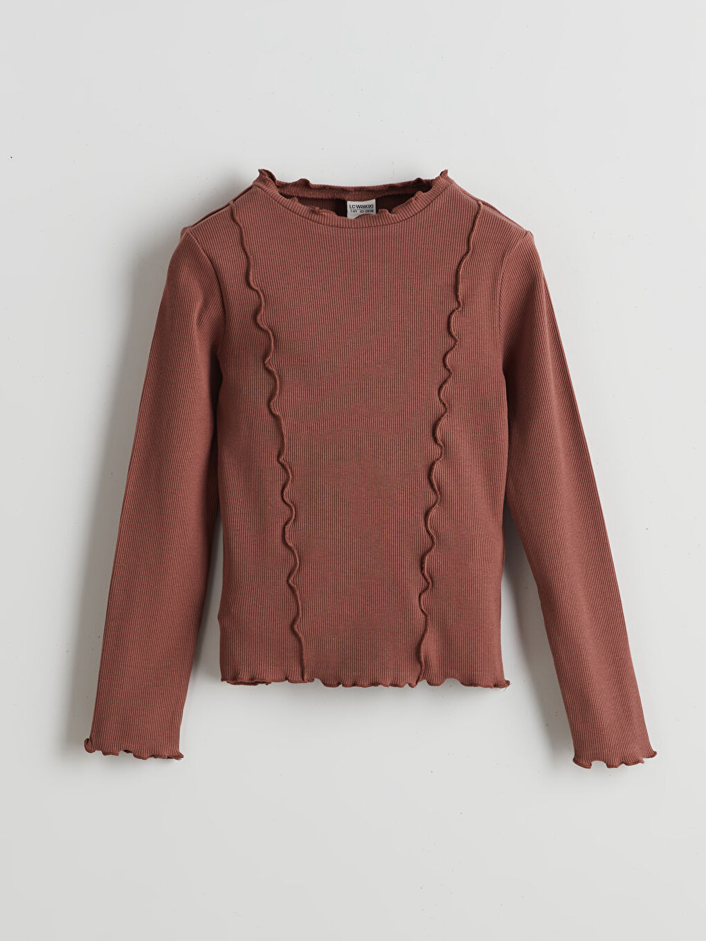 LCW Kids Crew Neck Frill Detailed Girl T-Shirt -W4M762Z4-H31
